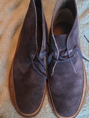 Men's Clarks Suede Bushacre RandChukka Boots in Dark Blue - Classic Casual Style